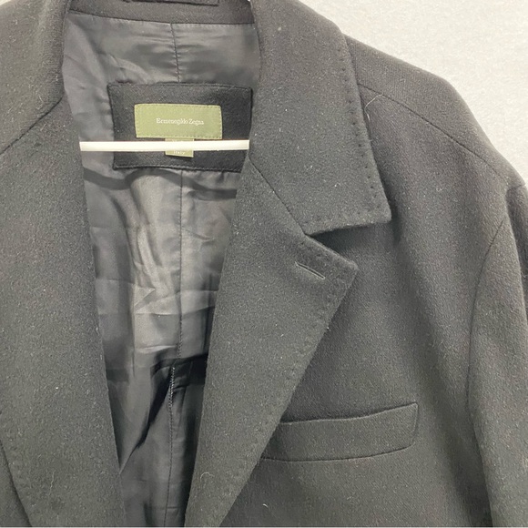 Ermenegildo Zegna Black Cashmere Coat XL 54 - Picture 3 of 10